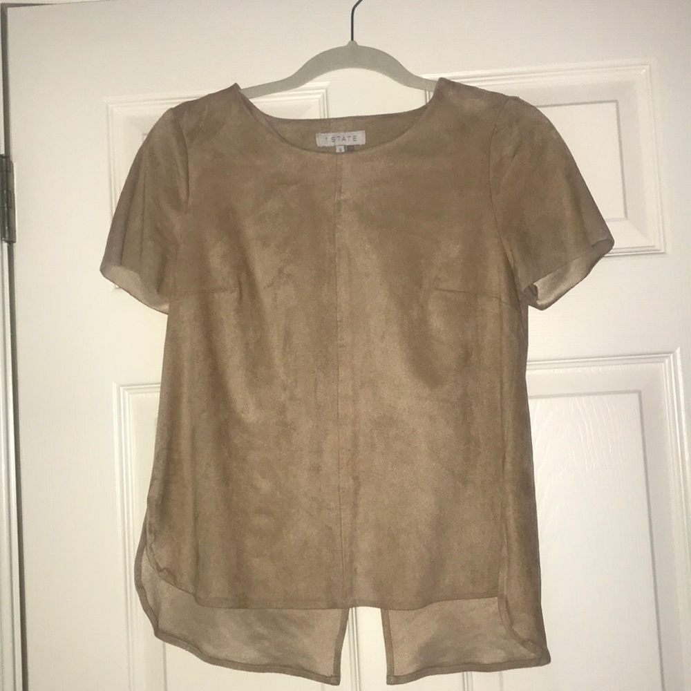 1 State suede top w/ back slit